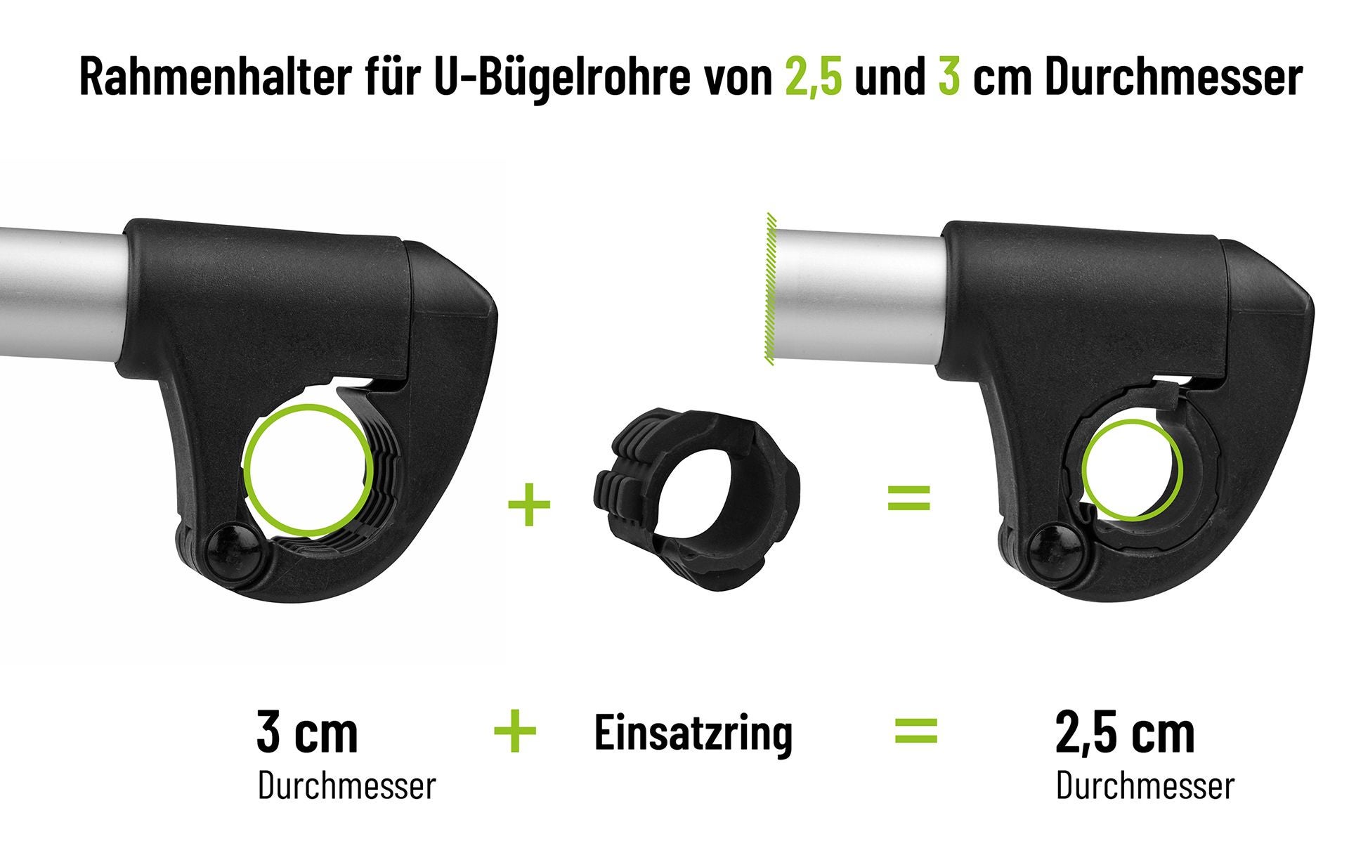Eufab Rahmenhalter abnehmbar kurz Ø 25+30mm