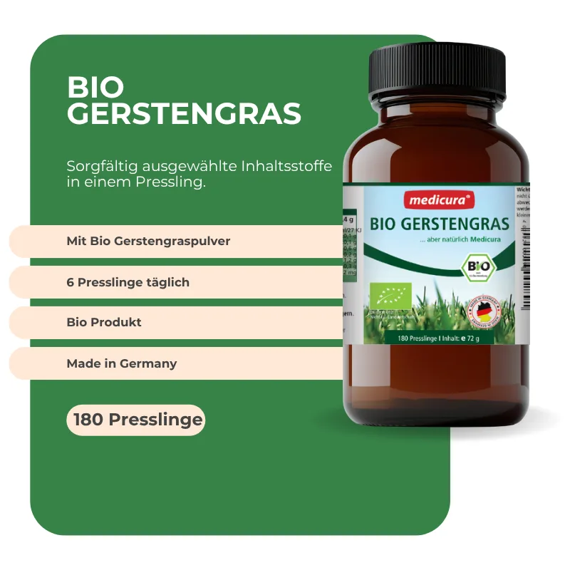 Medicura Bio Gerstengras - 180 Presslinge