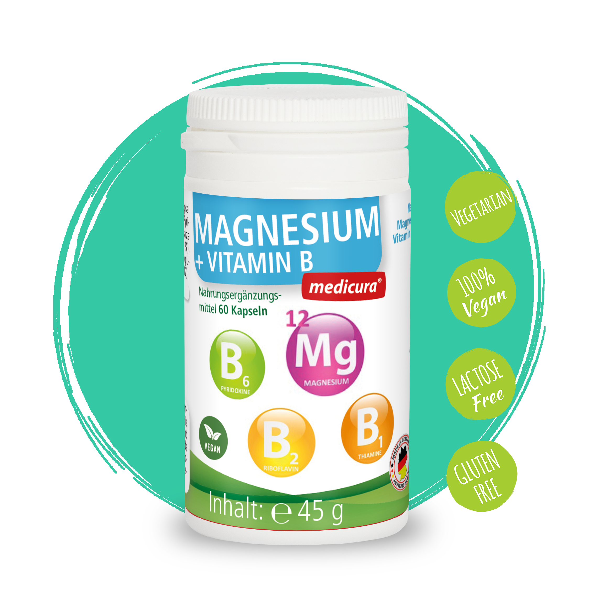 Magnesium + Vitamin B - 60 Kapseln Magnesium + Vitamin B - 60 Kapseln