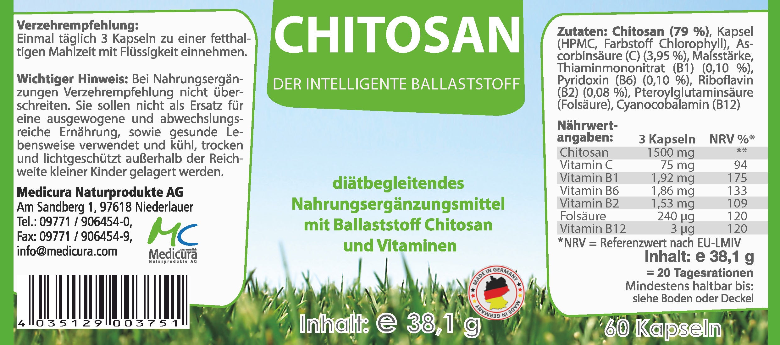 Chitosan - 60 Kapseln Chitosan - 60 Kapseln