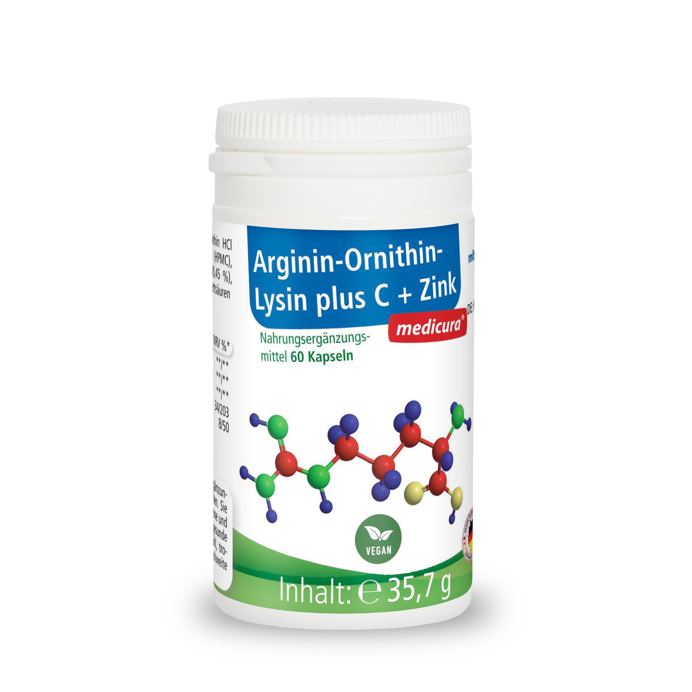 Arginin - Ornithin - Lysin + C + Zink - 60 Kapseln