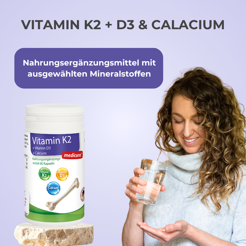 Vitamin K2 + Vitamin D3 + Calcium - 60 Kapseln