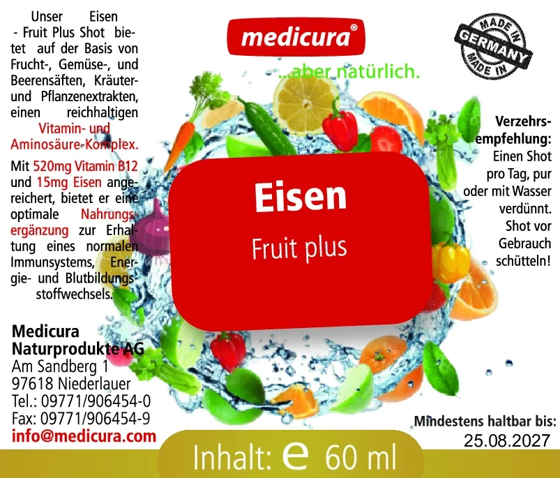 Eisen/ Iron - Fruit plus - 30 Shots á 60 ml