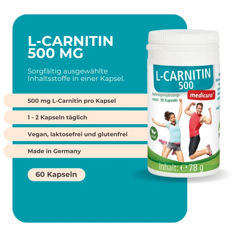 Medicura L-Carnitin 500 mg Kapseln, 60 Kapseln