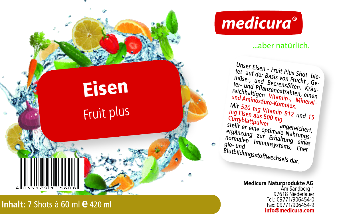 Eisen/ Iron - Fruit plus - 7 Shots á 60 ml