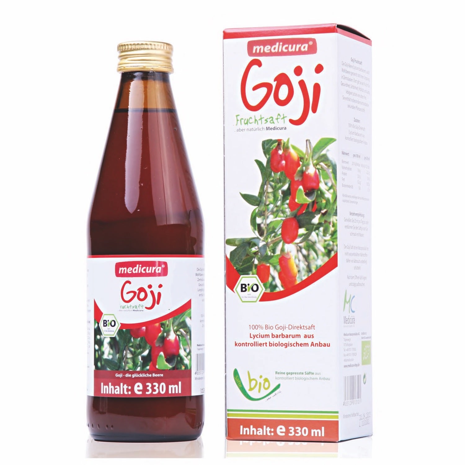 Bio Goji 100 % Fruchtsaft - 330 ml Glasflasche Bio Goji 100 % Fruchtsaft - 330 ml Glasflasche