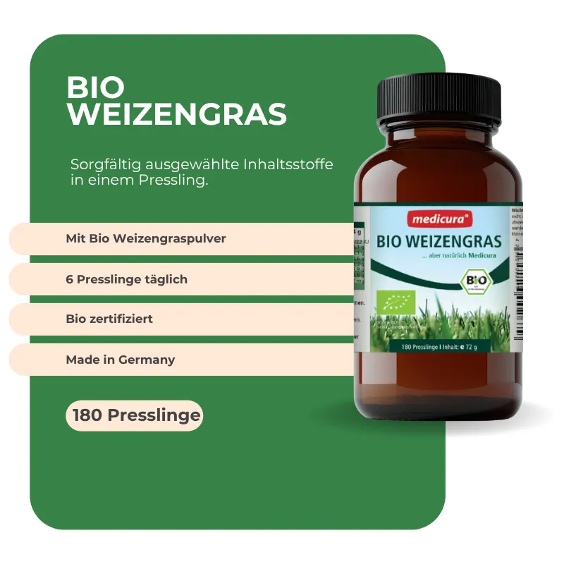 Medicura Bio Weizengras - 180 Presslinge