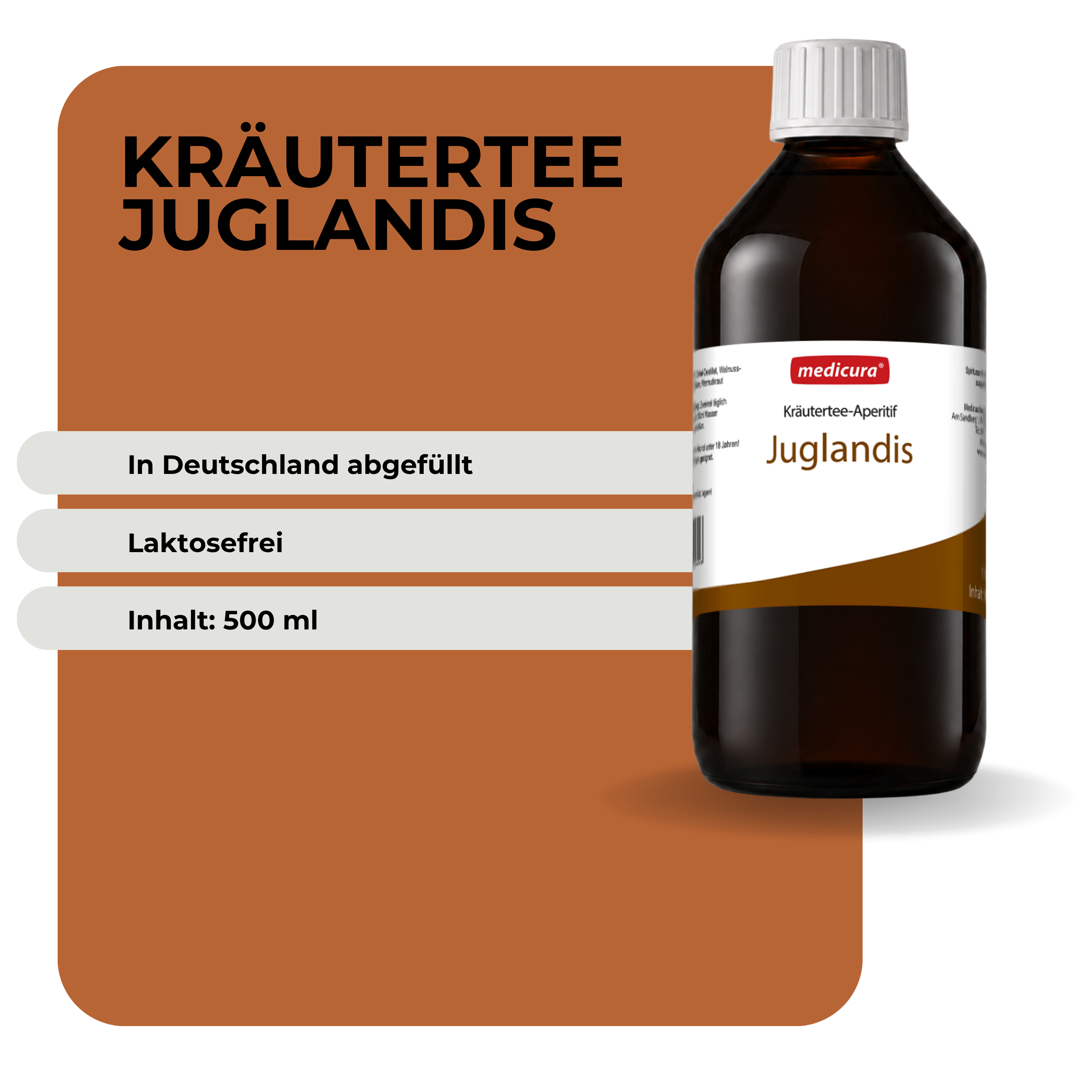 Kräutertee-Aperitif Juglandis - 500 ml Glasflasche
