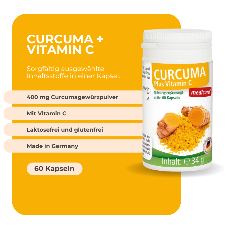 Medicura Curcuma + Vitamin C - 60 Kapseln