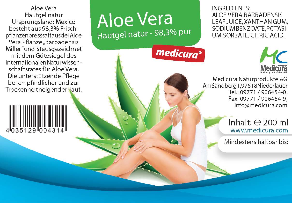 Aloe Vera Hautgel 99 % pur - 200 ml