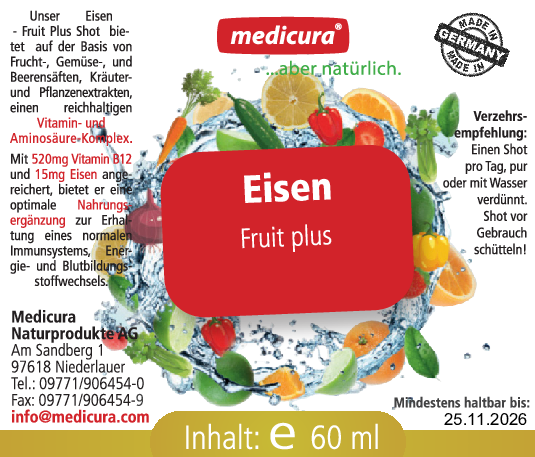 Eisen/ Iron - Fruit plus - 7 Shots á 60 ml