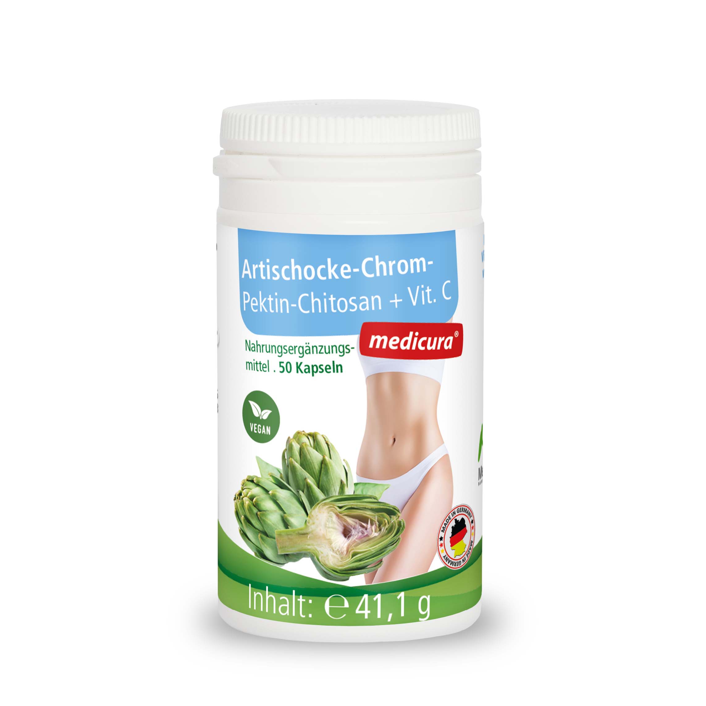 Artischocke-Chrom-Pektin-Chitosan + Vitamin C - 50 Kapseln Artischocke-Chrom-Pektin-Chitosan + Vitamin C - 50 Kapseln
