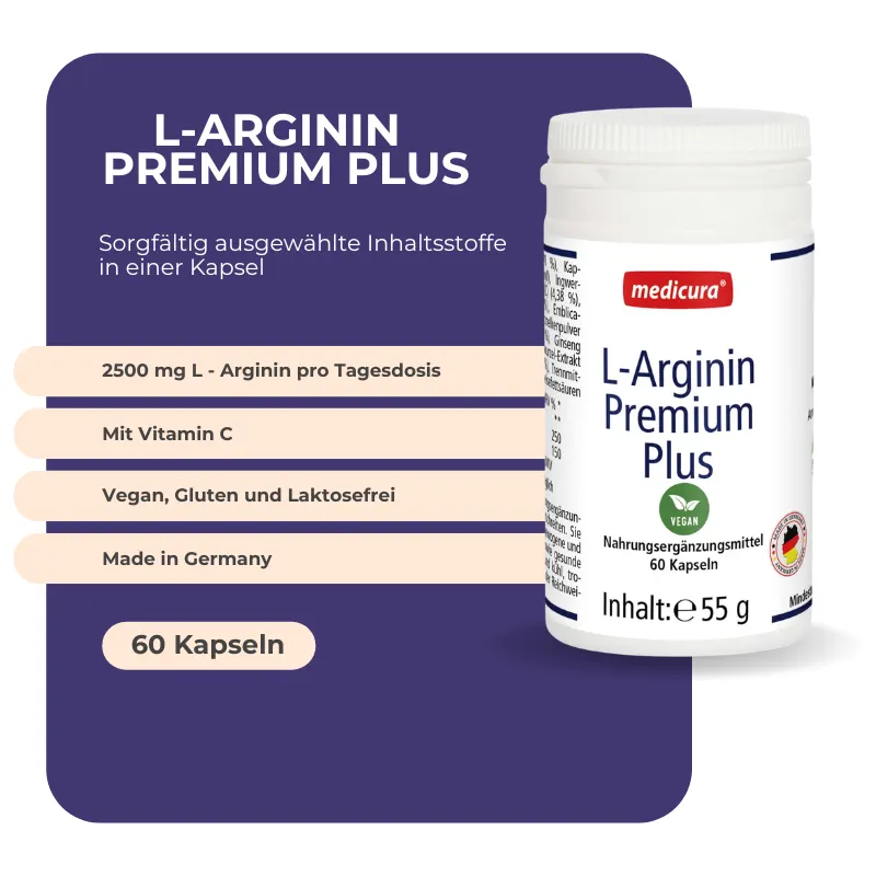 Medicura L-Arginin Premium Plus - 60 Kapseln