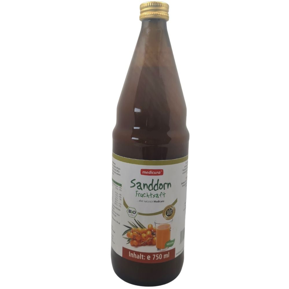 Bio Sanddorn 100% Fruchtsaft - 750 ml Glasflasche Bio Sanddorn 100% Fruchtsaft - 750 ml Glasflasche