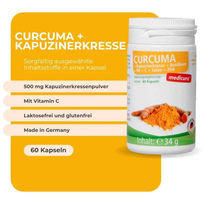 Medicura Curcuma + Kapuzinerkresse - 60 Kapseln