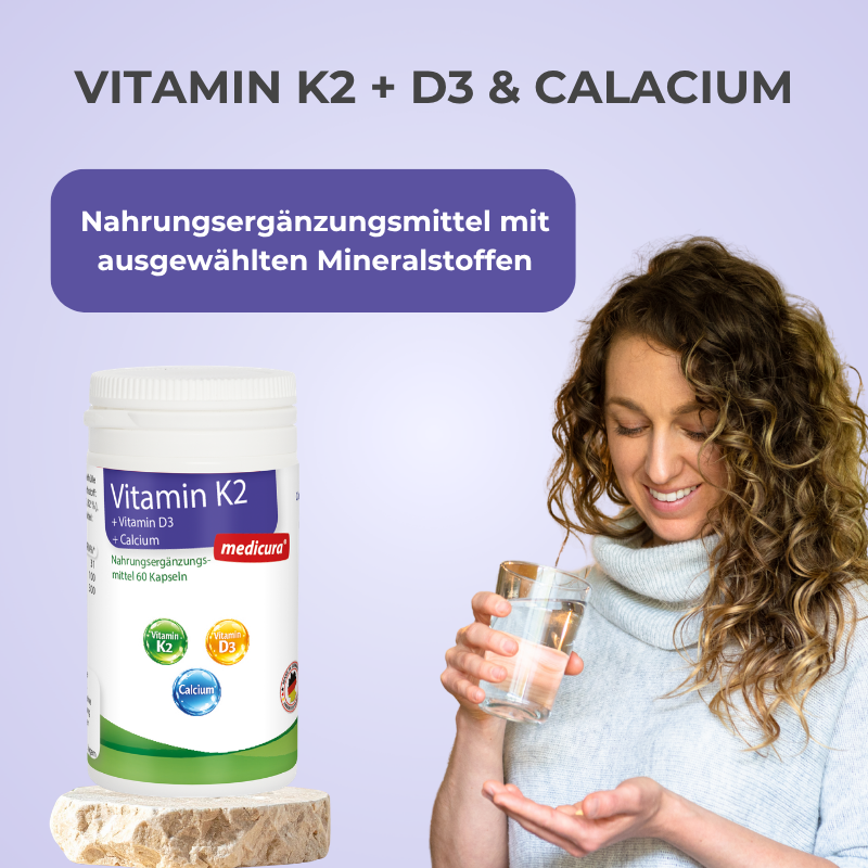 Vitamin K2 + Vitamin D3 + Calcium - 60 Kapseln