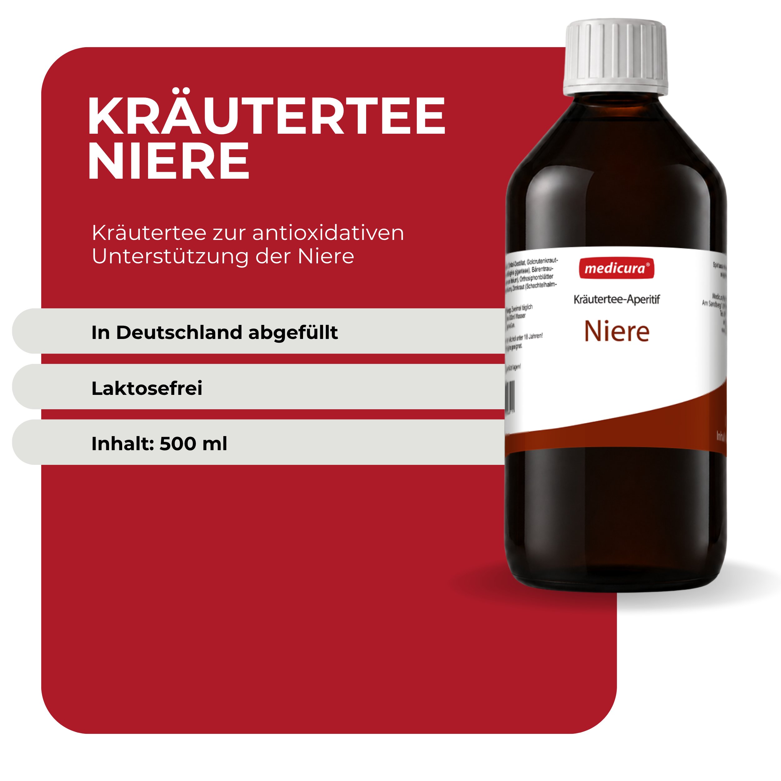Kräutertee-Aperitif Niere - 500 ml Glasflasche