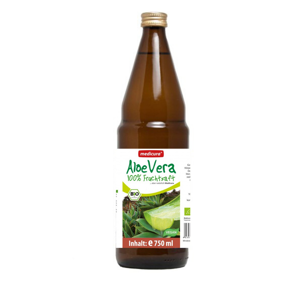 Bio Aloe Vera 100% Frischpflanzensaft - 750 ml Glasflasche Bio Aloe Vera 100% Frischpflanzensaft - 750 ml Glasflasche