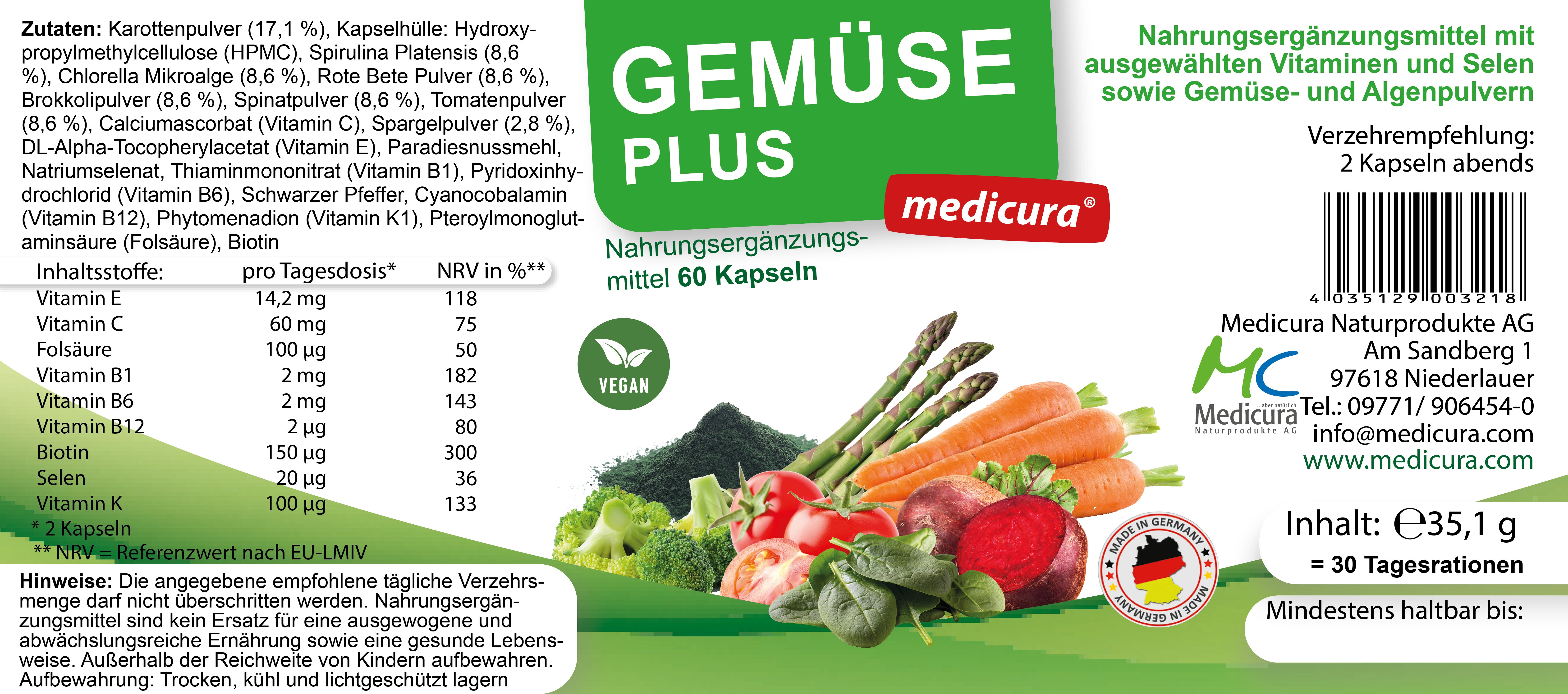 Gemüse Plus - 60 Kapseln