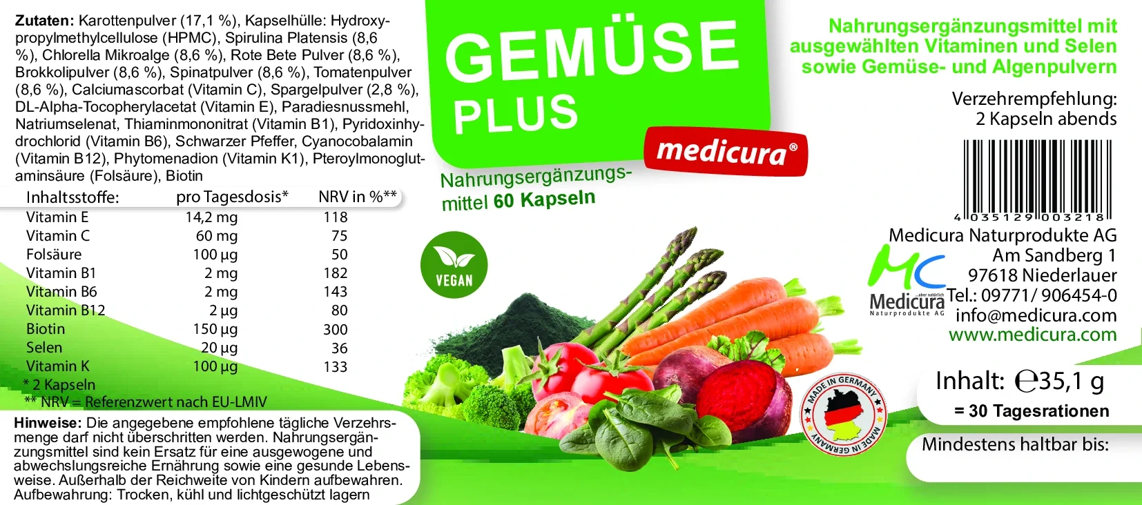 Gemüse Plus - 60 Kapseln