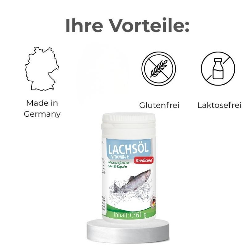 Lachsöl + Vitamin E - 90 Kapseln
