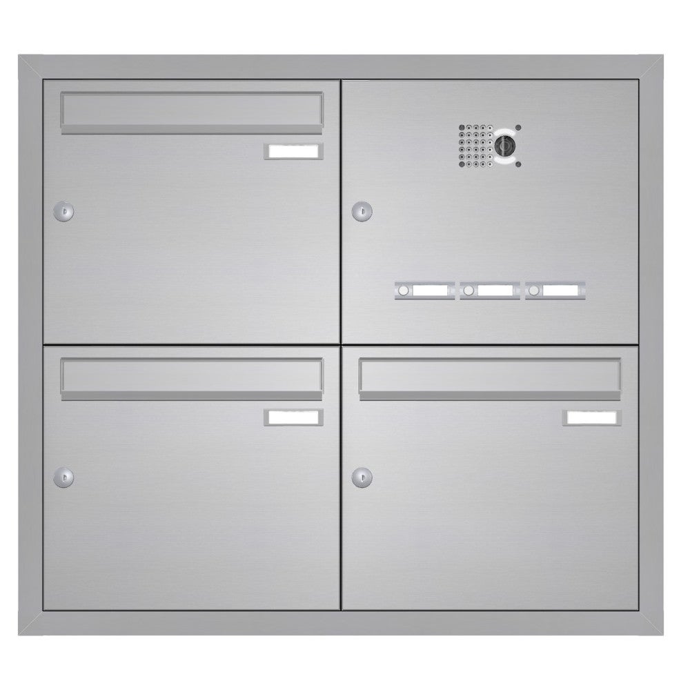 3er-Unterputz-Briefkastenanlage-mit-Kamera-Edelstahl-UP1V Unterputz Briefkastenanlage mit Kamera Edelstahl UP1V
