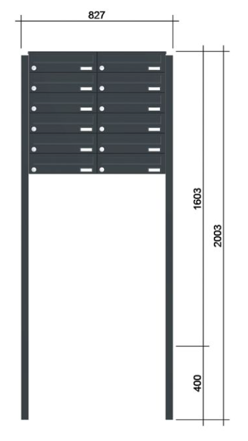 Freistehende Briefkastenanlage FS40H
