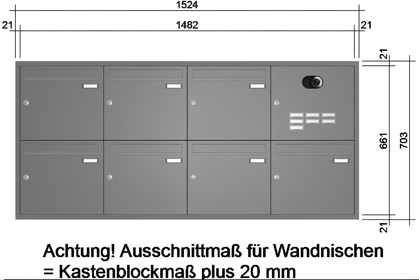 Unterputz Briefkastenanlage mit Kamera UP2V