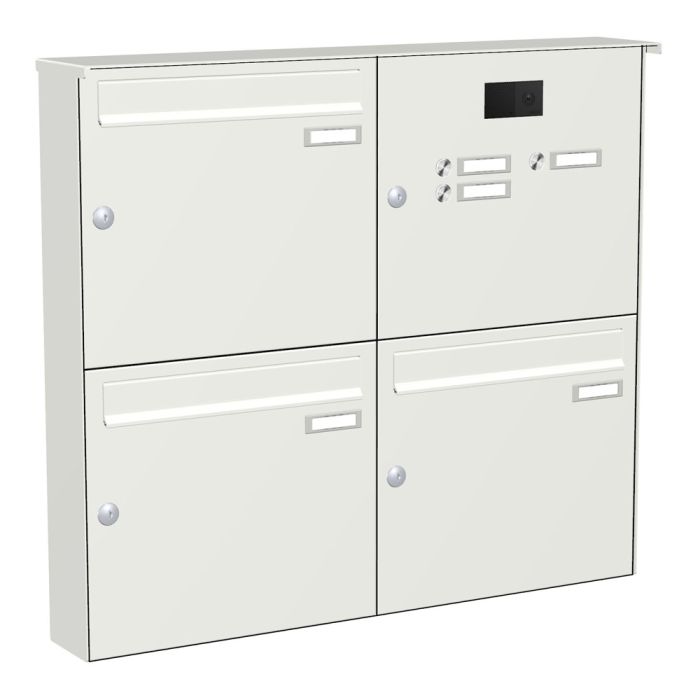 3er Aufputz Briefkastenanlage mit Video AP3V