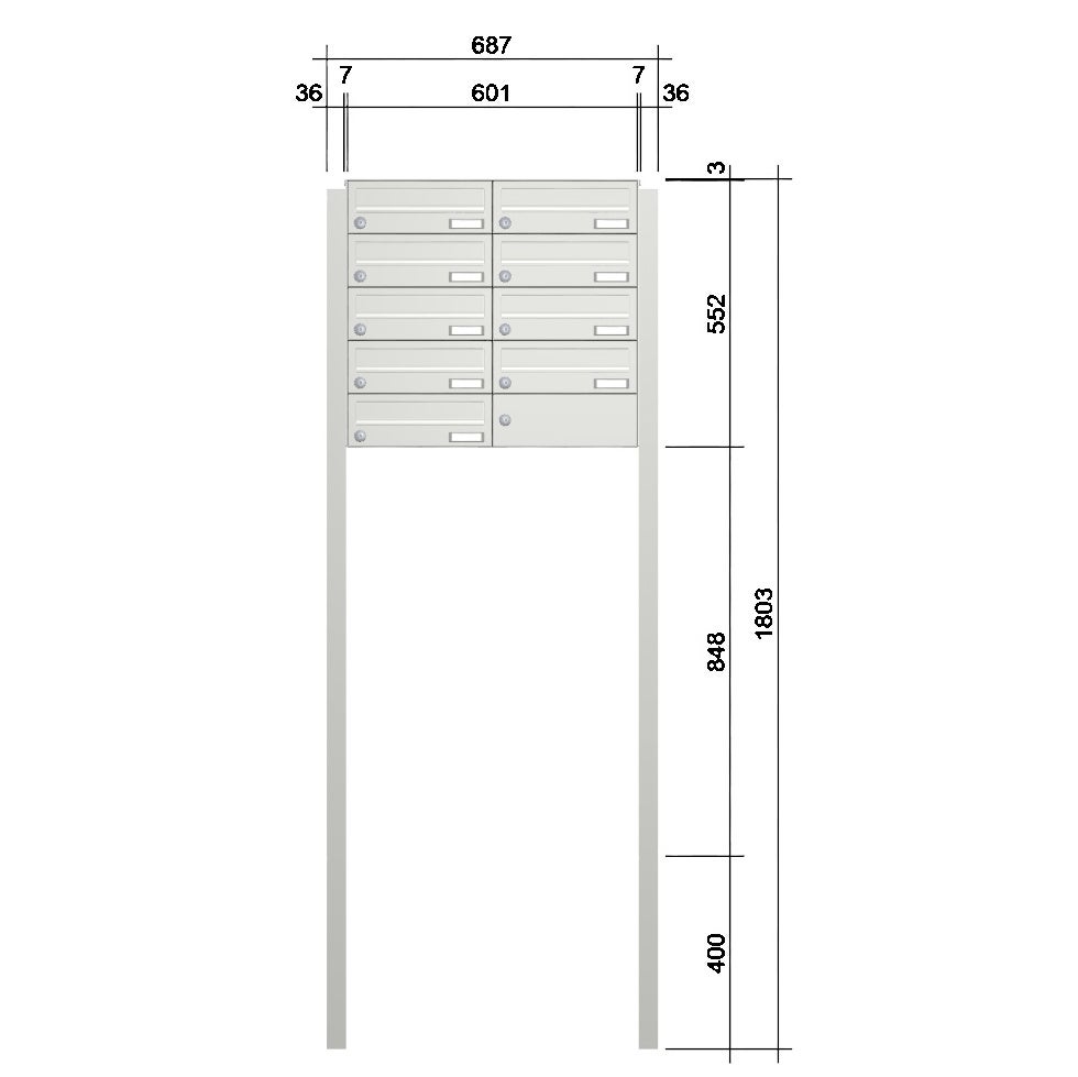 Freistehende Briefkastenanlage FS40H