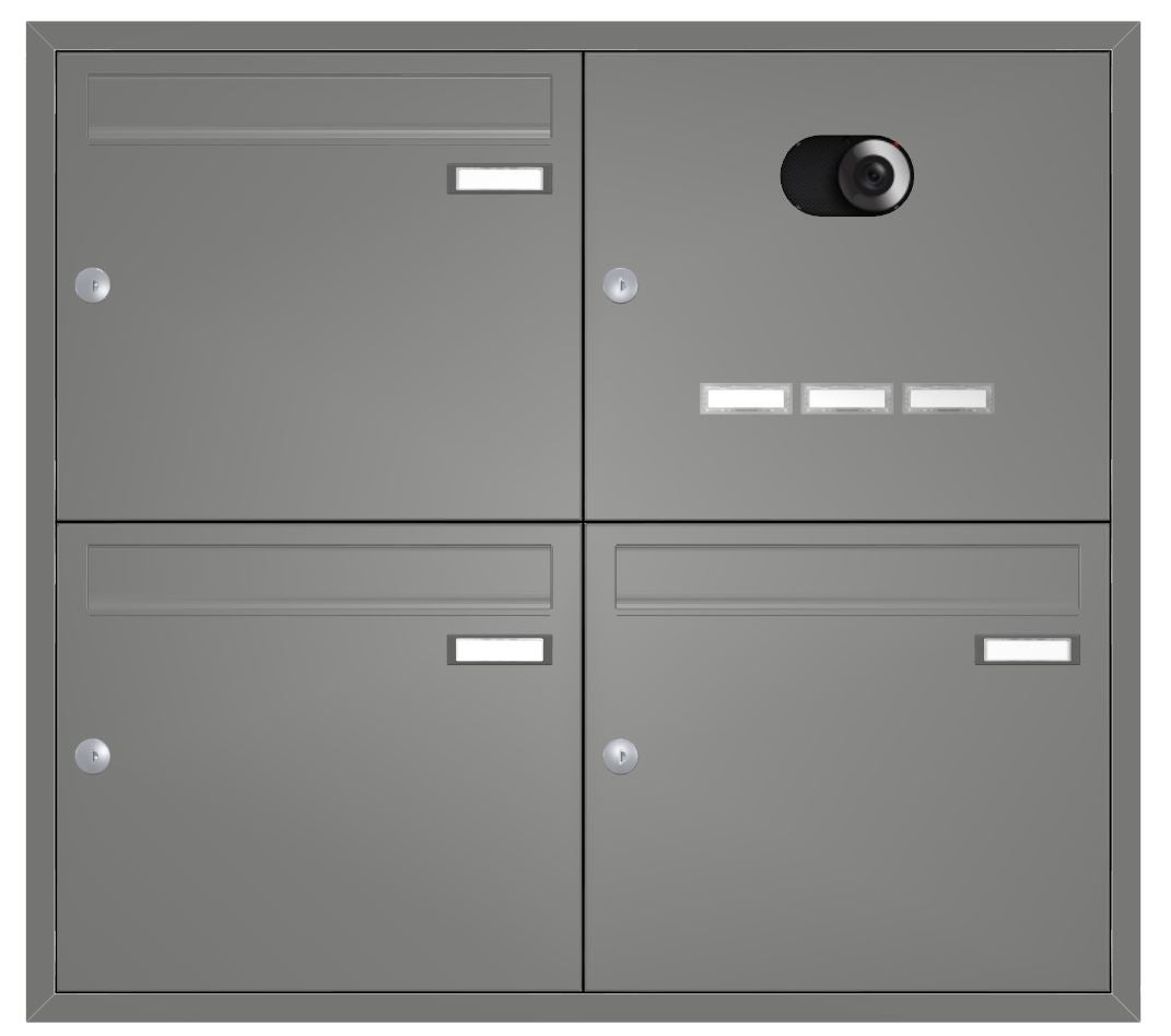 Unterputz Briefkastenanlage mit Kamera UP2V