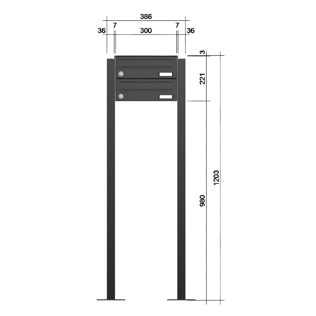 Freistehende Briefkastenanlage FS40H