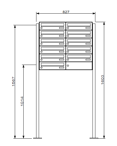 Freistehende Briefkastenanlage FS40H