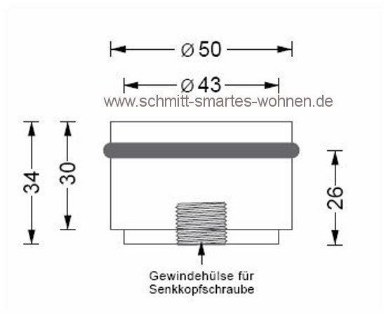 PHOS Türstopper TSB 50 Bodenmontage Edelstahl2