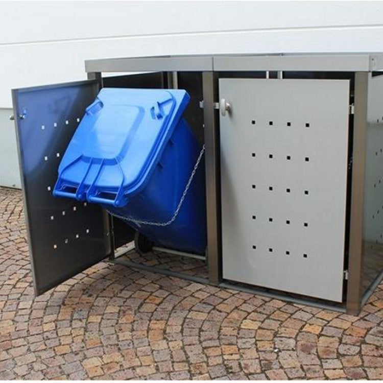 MB4 3er Mülltonnenbox Edelstahl 120 / 240 Liter 2