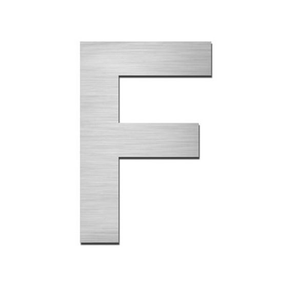 Serafini Hausbuchstabe f groß selbstklebend Edelstahl
