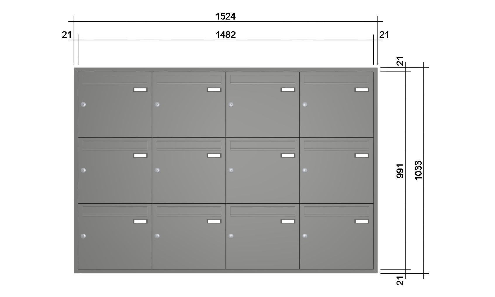 Unterputz Briefkastenanlage UP10A