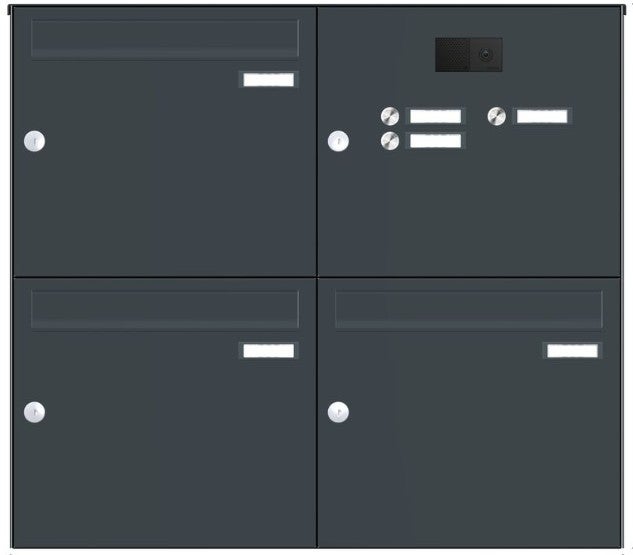 3er Aufputz Briefkastenanlage mit Video AP3V