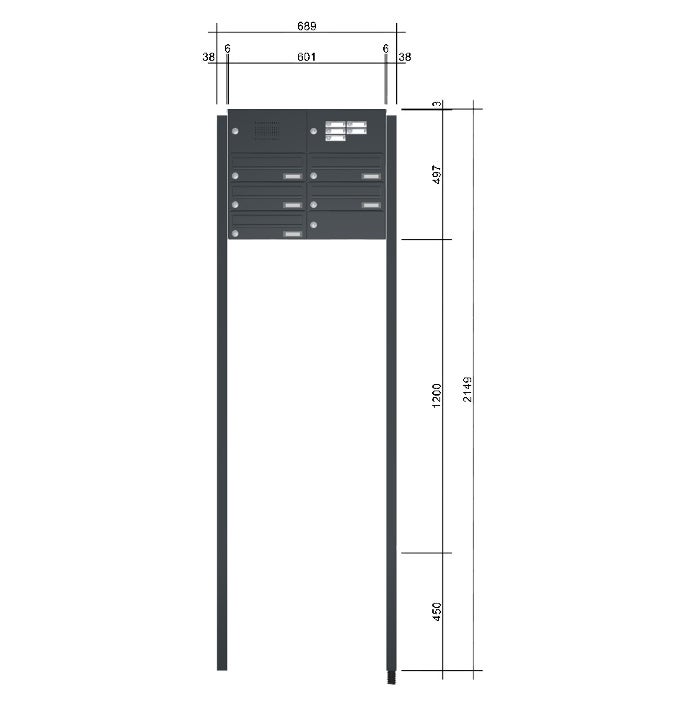 Knobloch Briefkastenanlage freistehend mit Klingel FS40HK