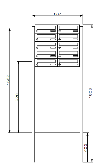 Freistehende Briefkastenanlage FS40H
