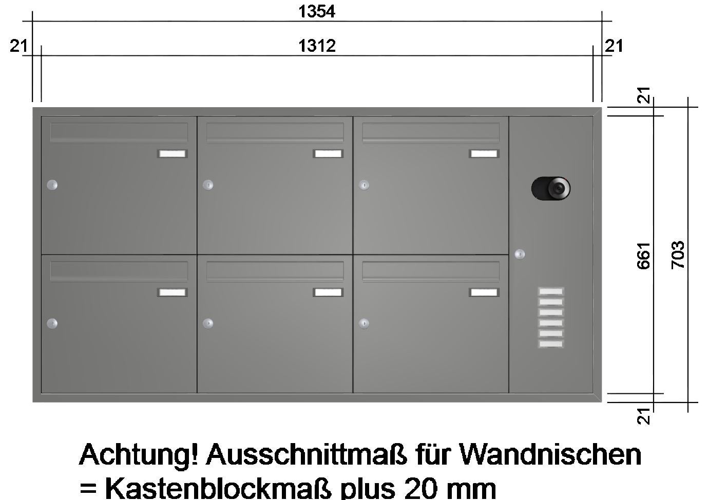 Unterputz Briefkastenanlage mit Kamera UP2V