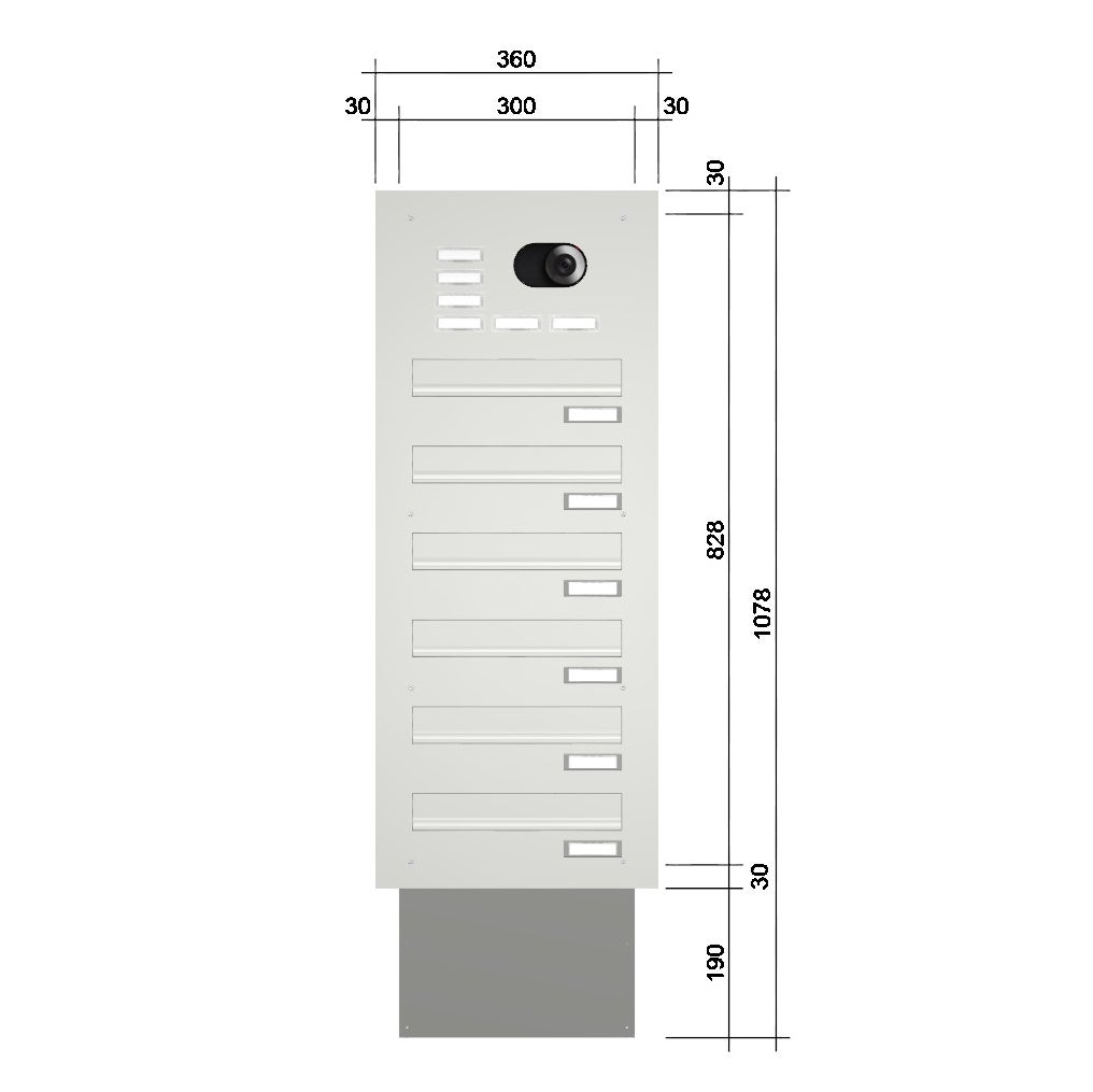 Mauerdurchwurf Briefkasten mit Kamera MEV2