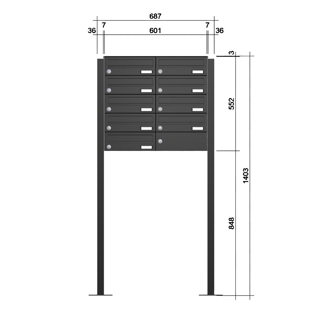 Freistehende Briefkastenanlage FS40H
