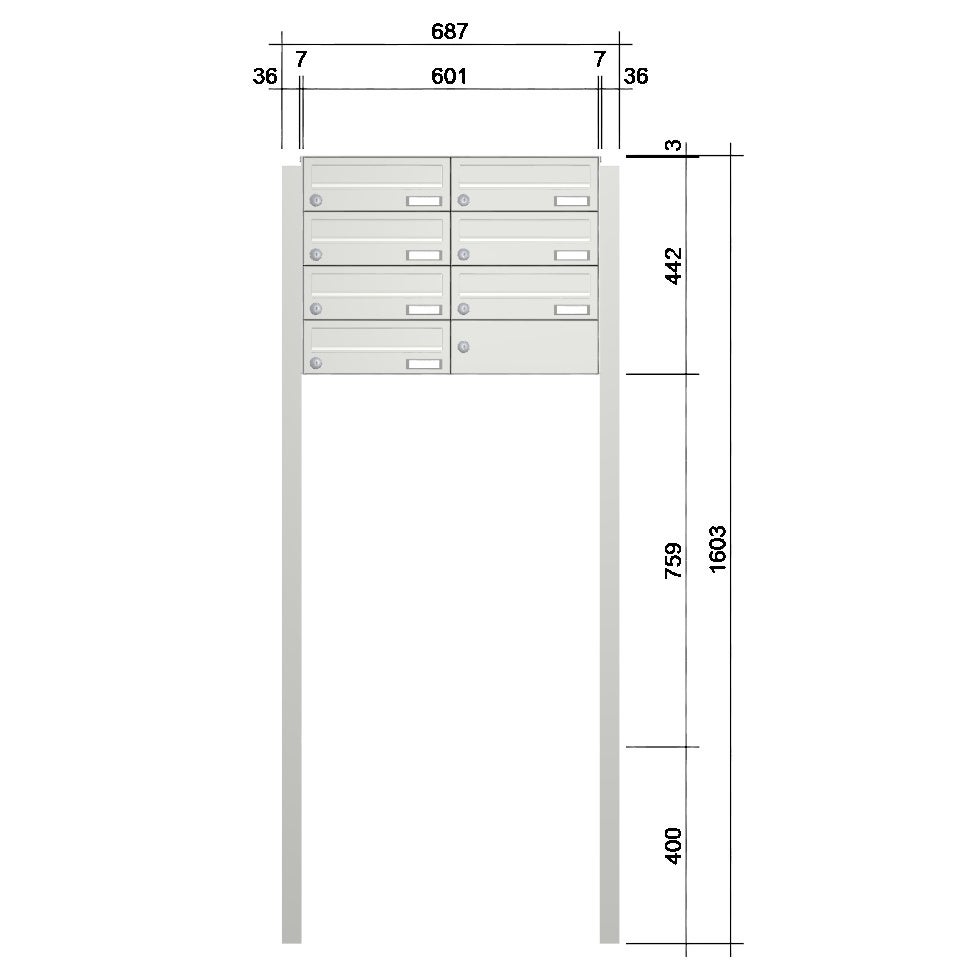 Freistehende Briefkastenanlage FS40H