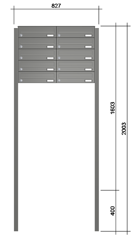 Freistehende Briefkastenanlage FS40H