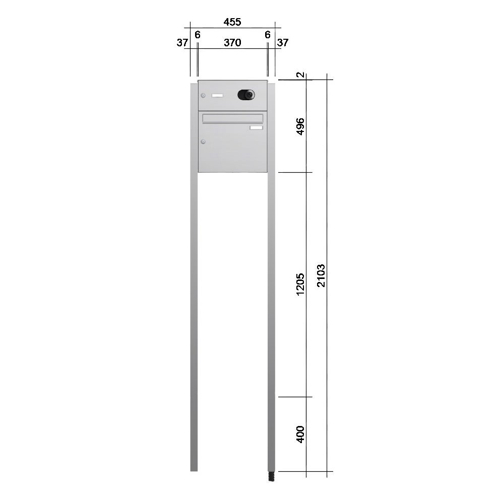Freistehende Briefkastenanlage mit Kamera Edelstahl AVE