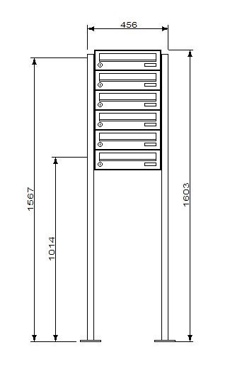 Freistehende Briefkastenanlage FS40H