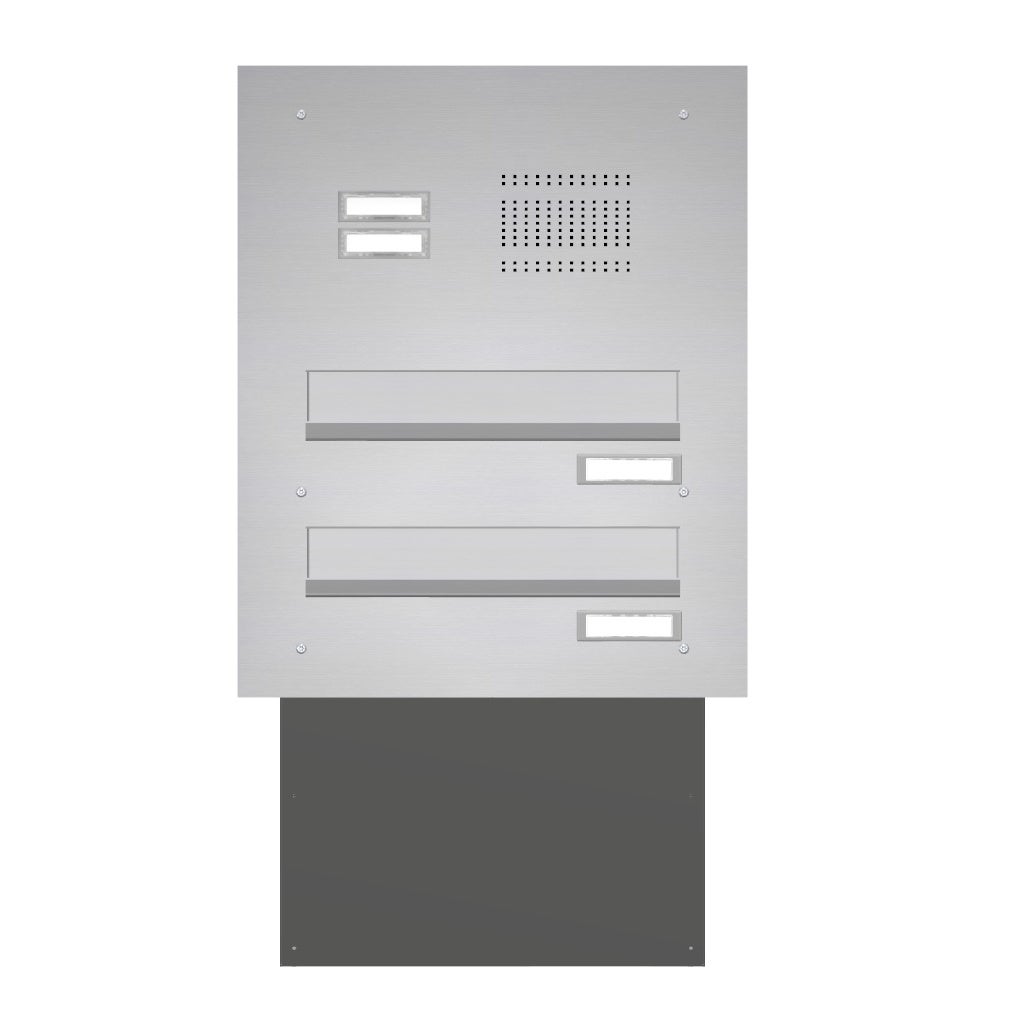2er-Mauerdurchwurf-Briefkasten-Edelstahl-mit-Klingel-MEK 2er Mauerdurchwurf Briefkasten Edelstahl mit Klingel MEK