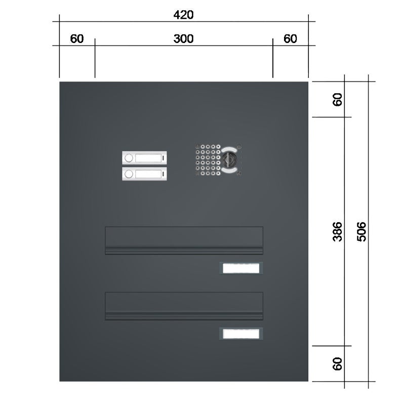 Türseitenteil Briefkastenanlage mit Kamera TB5