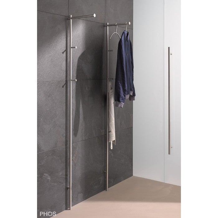 Standgarderobe-L-form-Edelstahl-GL3-2 Design Standgarderobe Edelstahl gebürstet GL3